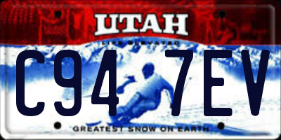 UT license plate C947EV