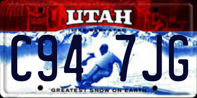 UT license plate C947JG