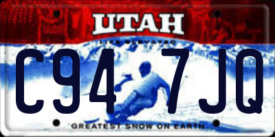UT license plate C947JQ