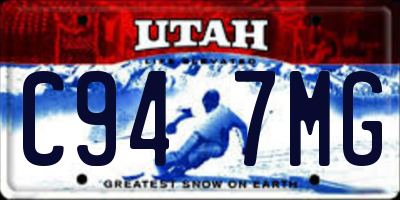 UT license plate C947MG