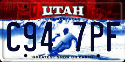 UT license plate C947PF
