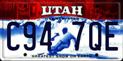 UT license plate C947QE