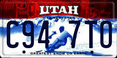UT license plate C947TO