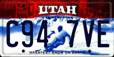UT license plate C947VE