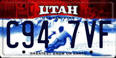 UT license plate C947VF