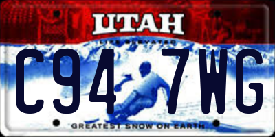 UT license plate C947WG