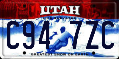 UT license plate C947ZC