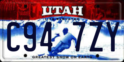 UT license plate C947ZY
