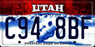 UT license plate C948BF