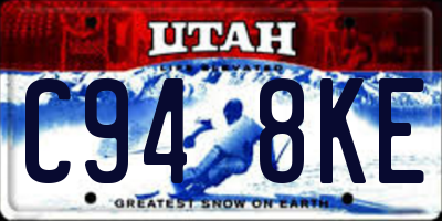 UT license plate C948KE
