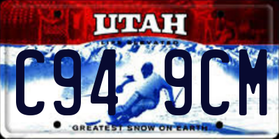 UT license plate C949CM