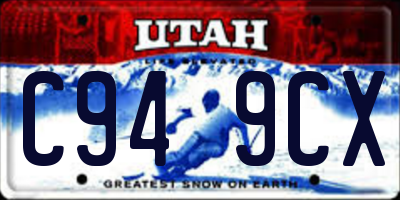 UT license plate C949CX
