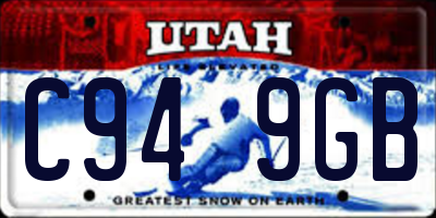 UT license plate C949GB