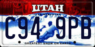 UT license plate C949PB