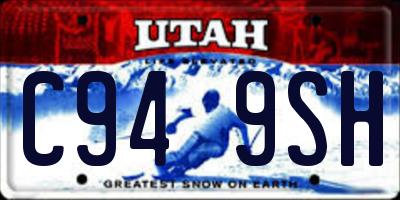UT license plate C949SH