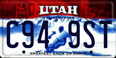 UT license plate C949ST