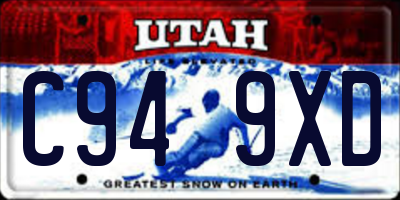 UT license plate C949XD
