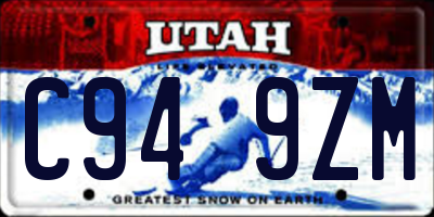 UT license plate C949ZM