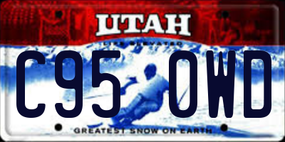 UT license plate C950WD