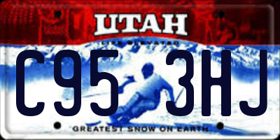 UT license plate C953HJ