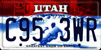 UT license plate C953WR