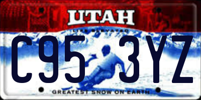 UT license plate C953YZ