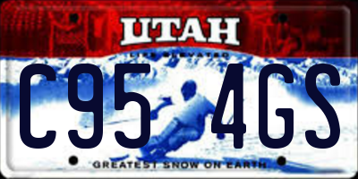 UT license plate C954GS