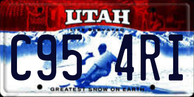 UT license plate C954RI