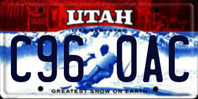 UT license plate C960AC