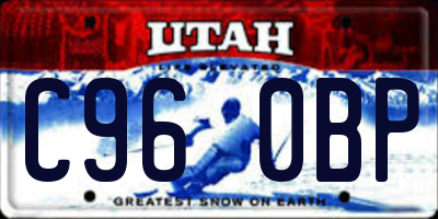 UT license plate C960BP