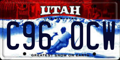 UT license plate C960CW