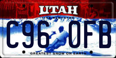 UT license plate C960FB