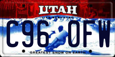 UT license plate C960FW