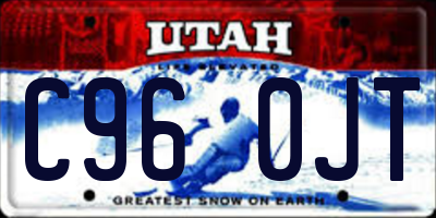 UT license plate C960JT