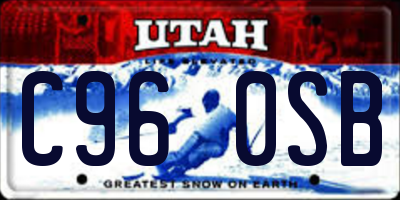 UT license plate C960SB
