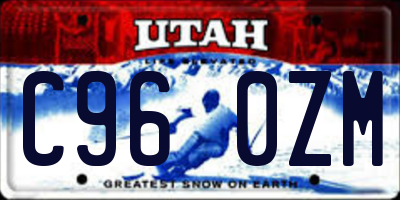 UT license plate C960ZM