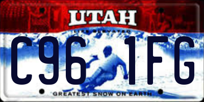 UT license plate C961FG