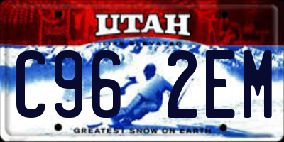 UT license plate C962EM