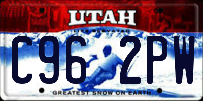 UT license plate C962PW