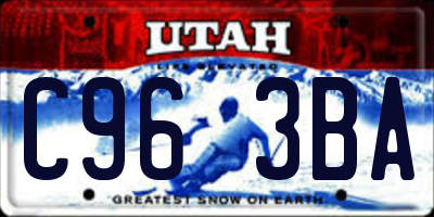 UT license plate C963BA