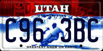 UT license plate C963BC