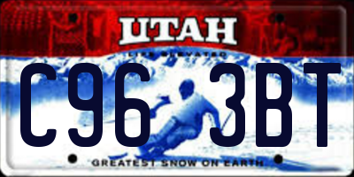 UT license plate C963BT
