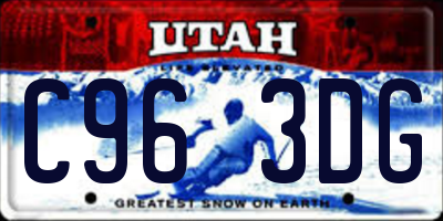 UT license plate C963DG