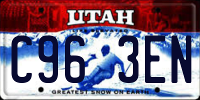 UT license plate C963EN
