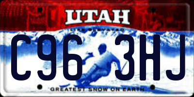 UT license plate C963HJ
