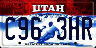 UT license plate C963HR