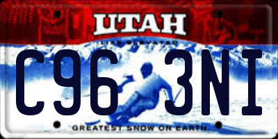 UT license plate C963NI