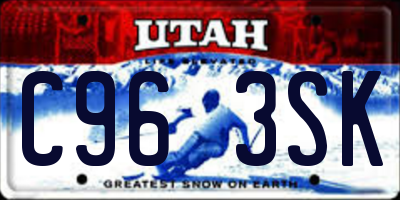 UT license plate C963SK