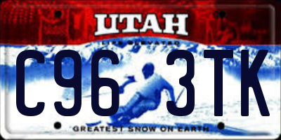 UT license plate C963TK