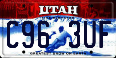 UT license plate C963UF